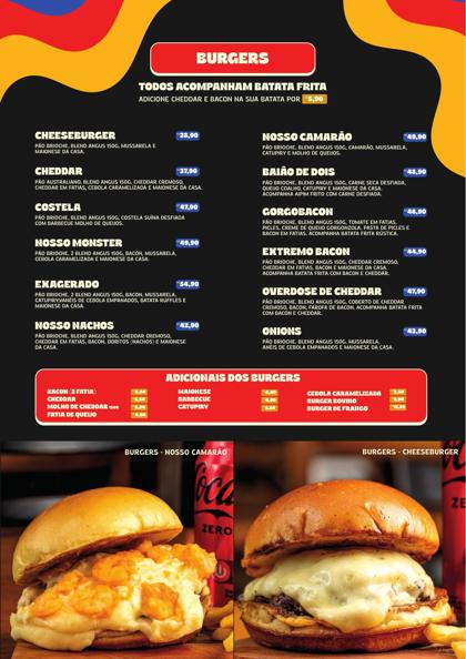 Cardápio Nosso Lugar, página 3: Burgers